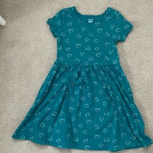 Jumping Beans Heart Print Short Sleeve Dress (size 6)